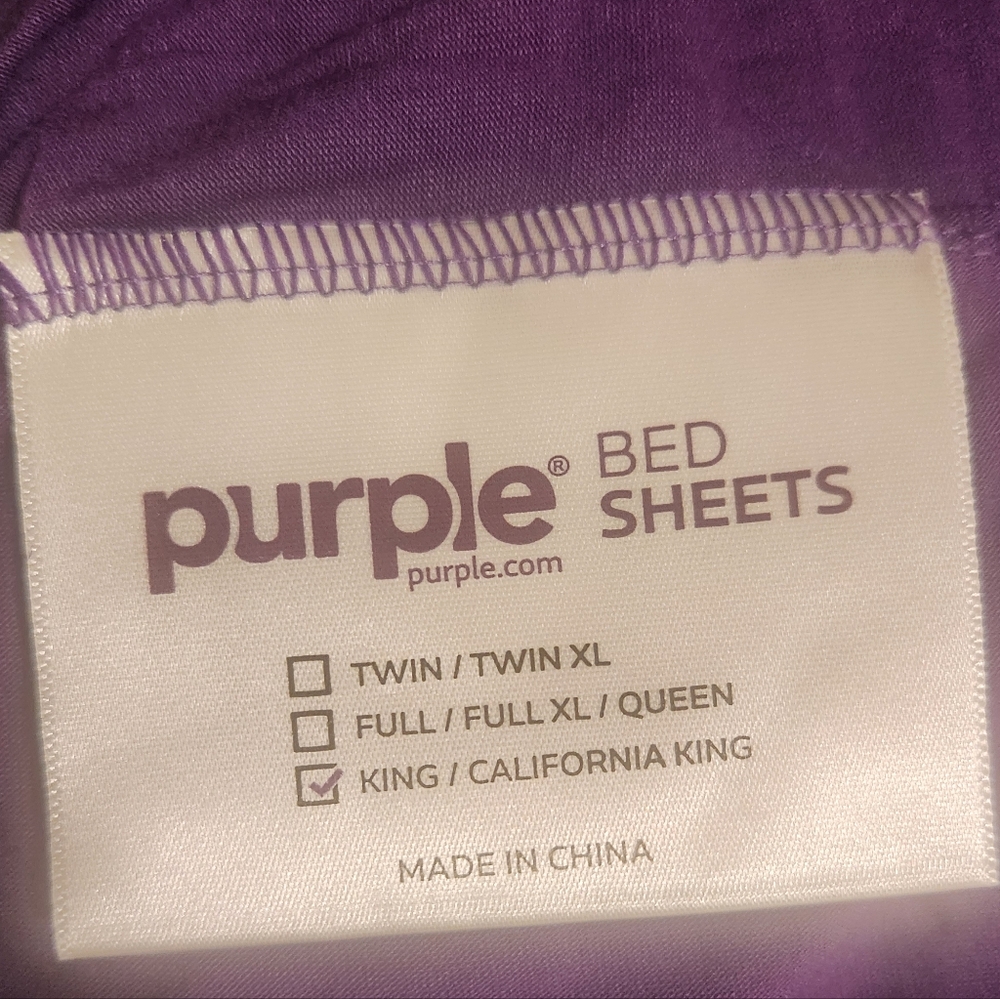 NIB Purple Mattress Brand - KING/CALI KING SOFTSTRETCH SHEET SET (BAMBOO) - Picture 16 of 17